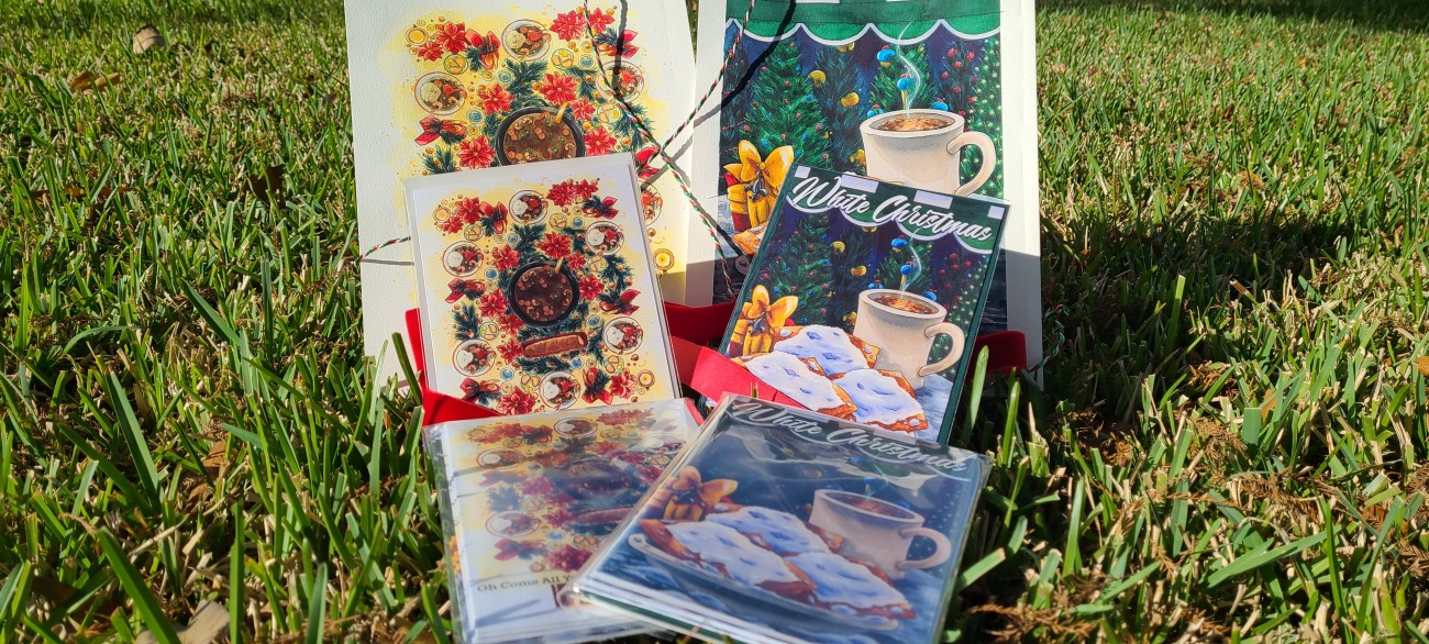 Original watercolor illustrations, individual cards, and card sets